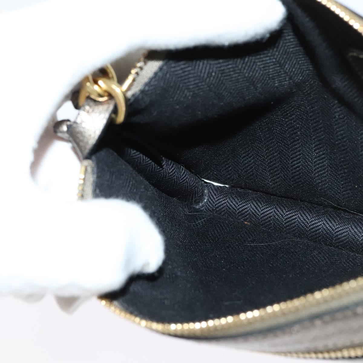 LOEWE Shoulder Pouch Leather Gold Auth sw1137