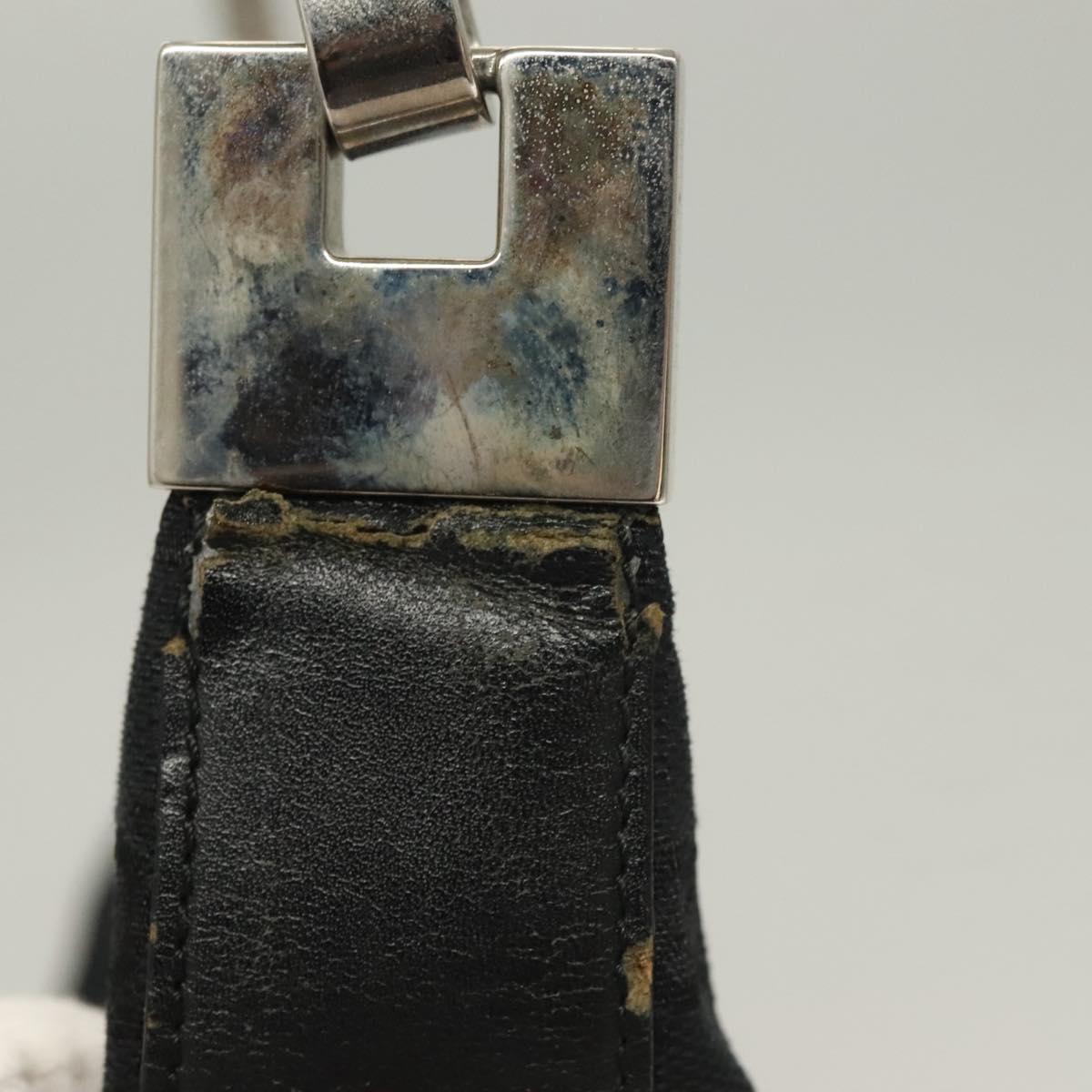 GUCCI GG Canvas Shoulder Bag Black Silver 001 3312 Auth sw1145