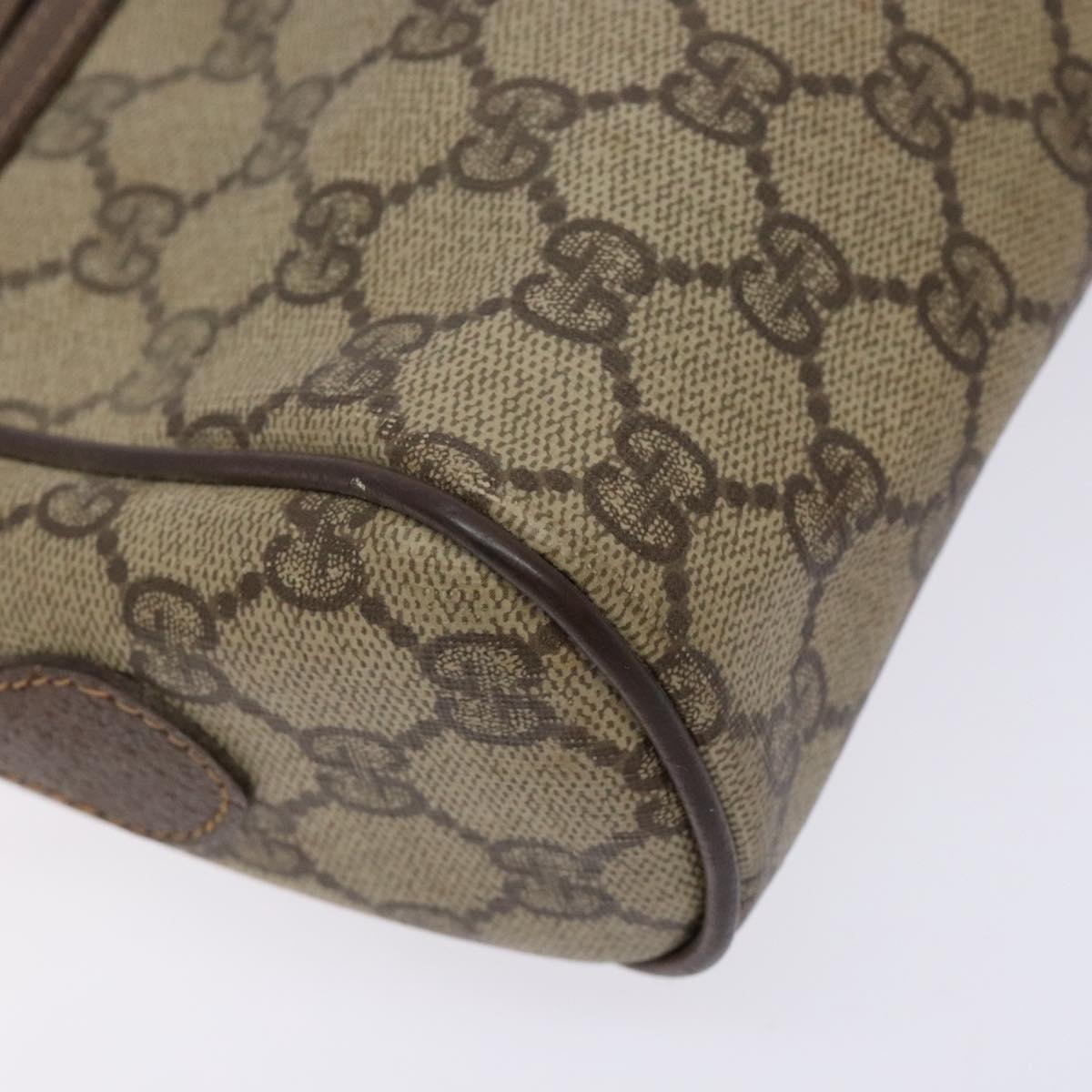 GUCCI GG Supreme Web Sherry Line Bag PVC Beige Gold 56 02 088 Auth sw1180