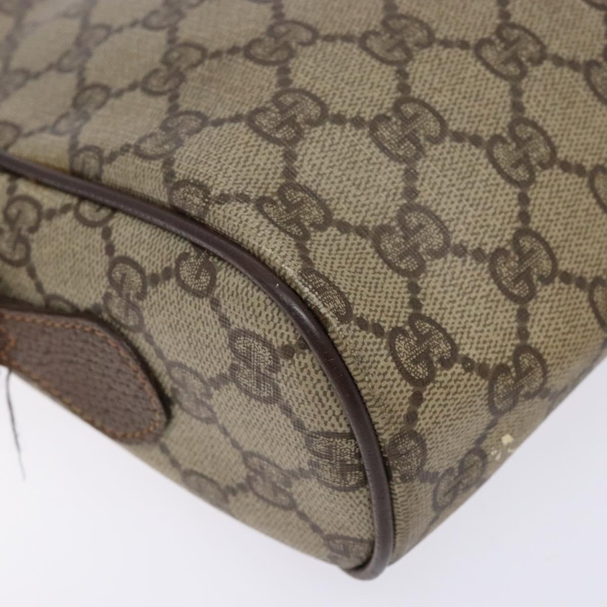 GUCCI GG Supreme Web Sherry Line Bag PVC Beige Gold 56 02 088 Auth sw1180