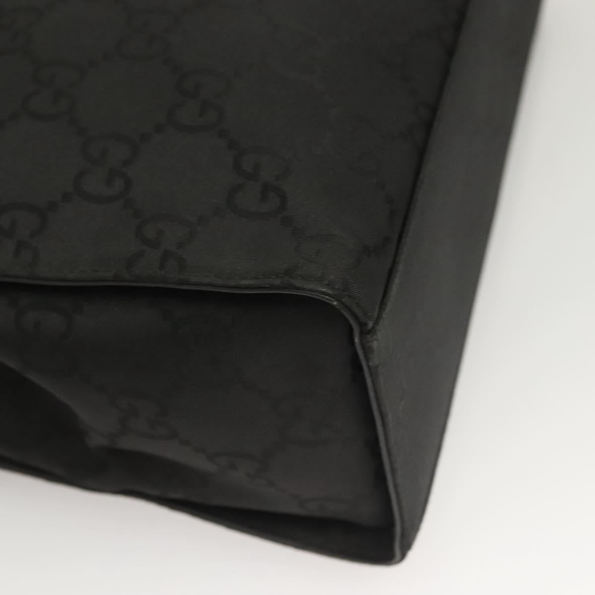 GUCCI GG Canvas Bamboo Hand Bag Nylon Black Silver 002 1016 Auth sw1184