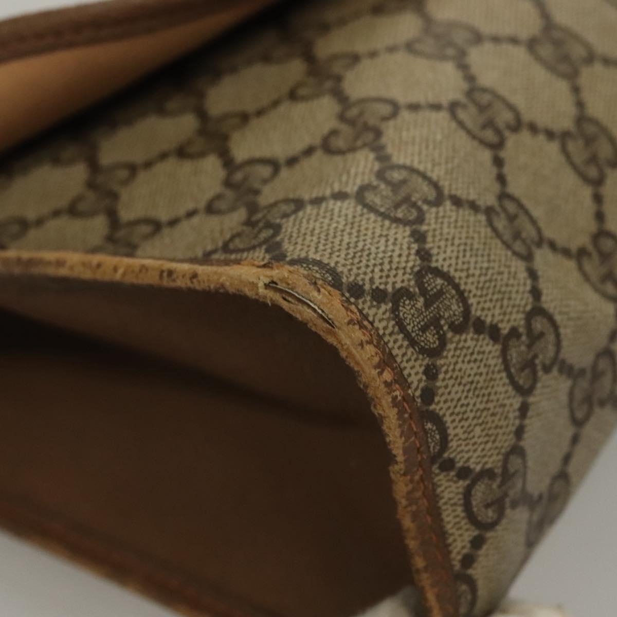 GUCCI GG Supreme Web Sherry Line Clutch Bag PVC Beige Gold 89 01 031 Auth sw1195
