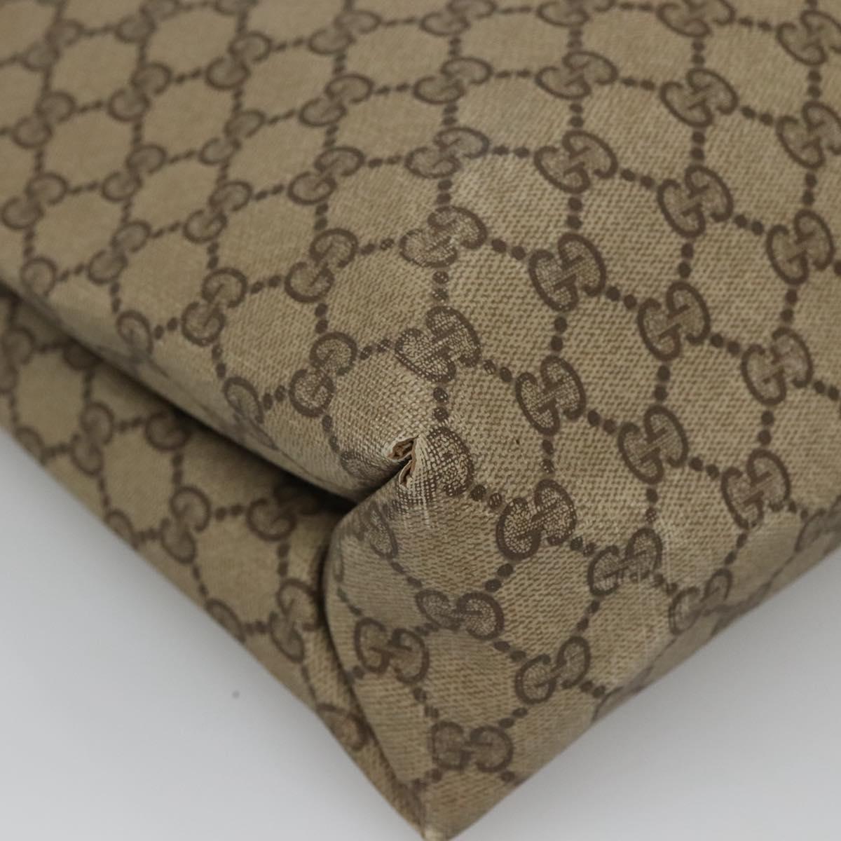 GUCCI GG Supreme Web Sherry Line Tote Bag PVC Beige Gold 39 02 091 Auth sw1196
