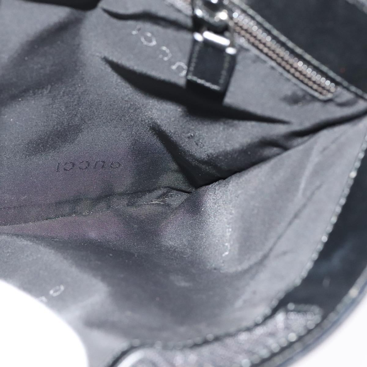 GUCCI Shoulder Bag Nylon Black Silver 019 0348 Auth sw1199