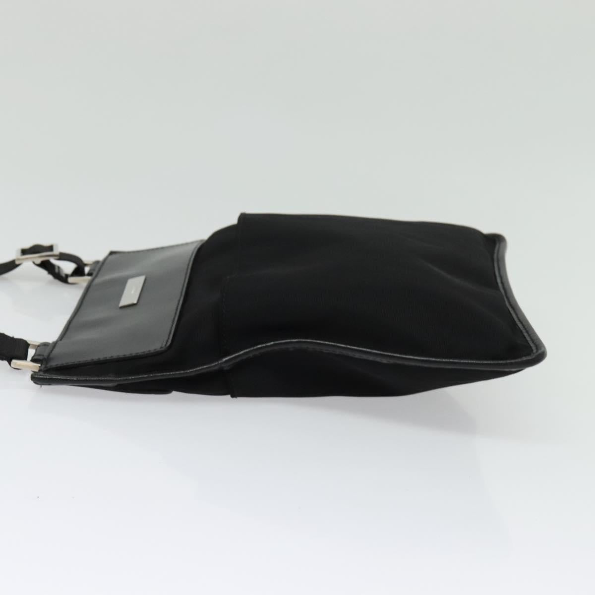 GUCCI Shoulder Bag Nylon Black Silver 019 0348 Auth sw1199