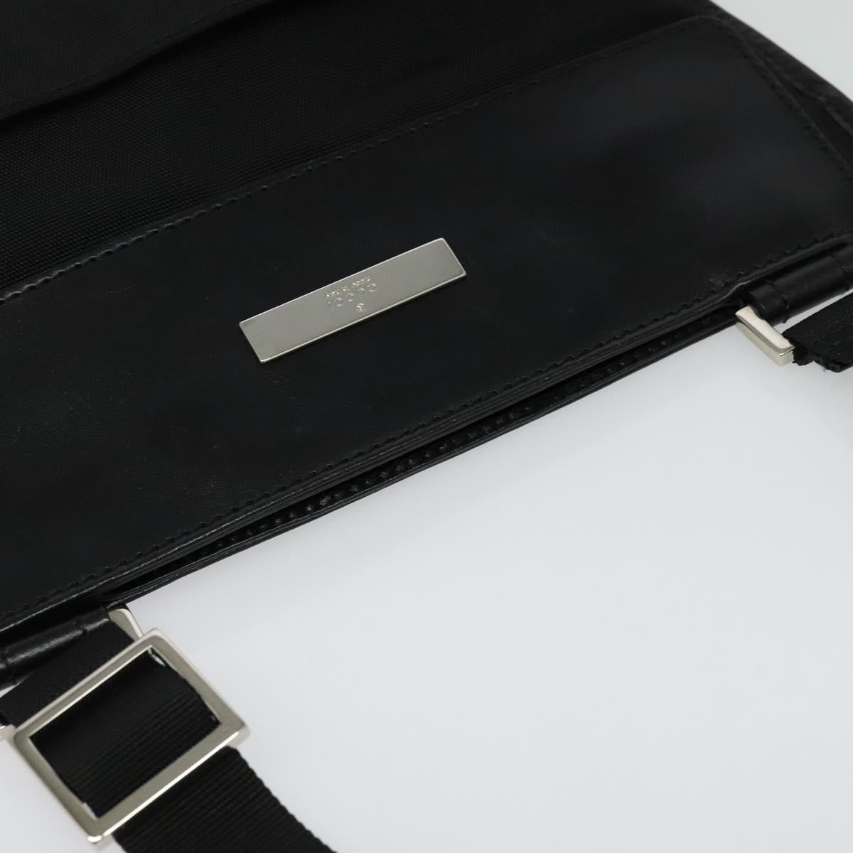 GUCCI Shoulder Bag Nylon Black Silver 019 0348 Auth sw1199