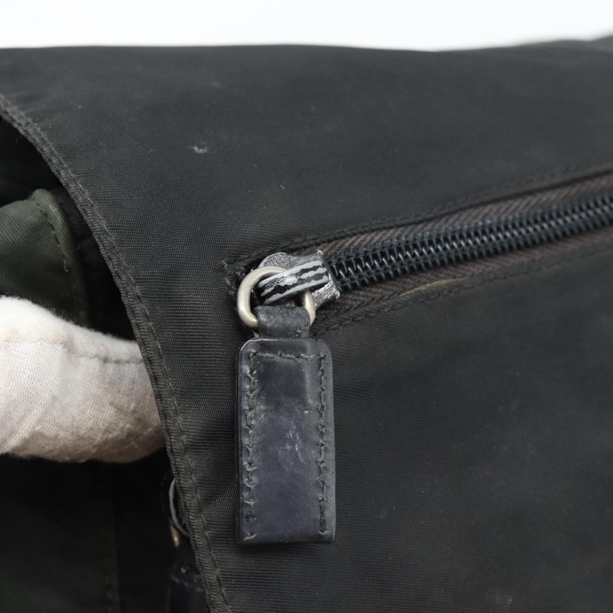 PRADA Shoulder Bag Nylon Black Silver Auth sw1204