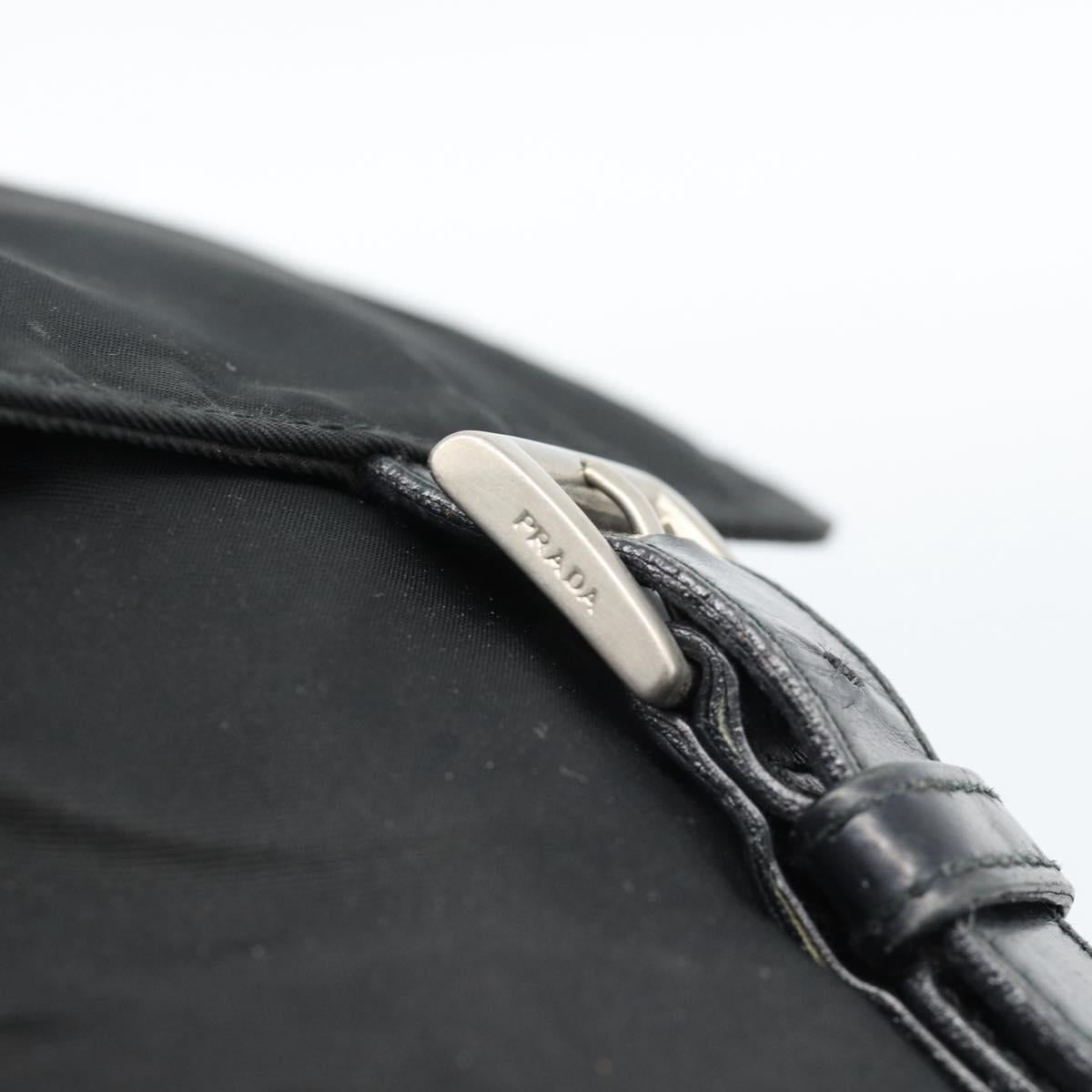 PRADA Shoulder Bag Nylon Black Silver Auth sw1204