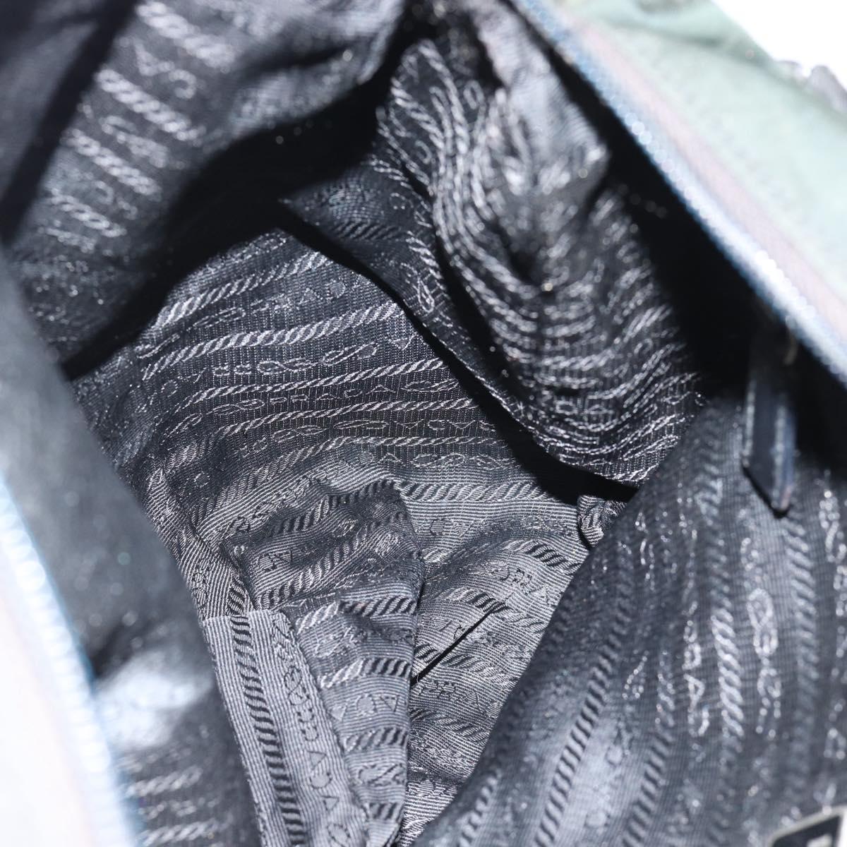 PRADA Shoulder Bag Nylon Black Silver Auth sw1204