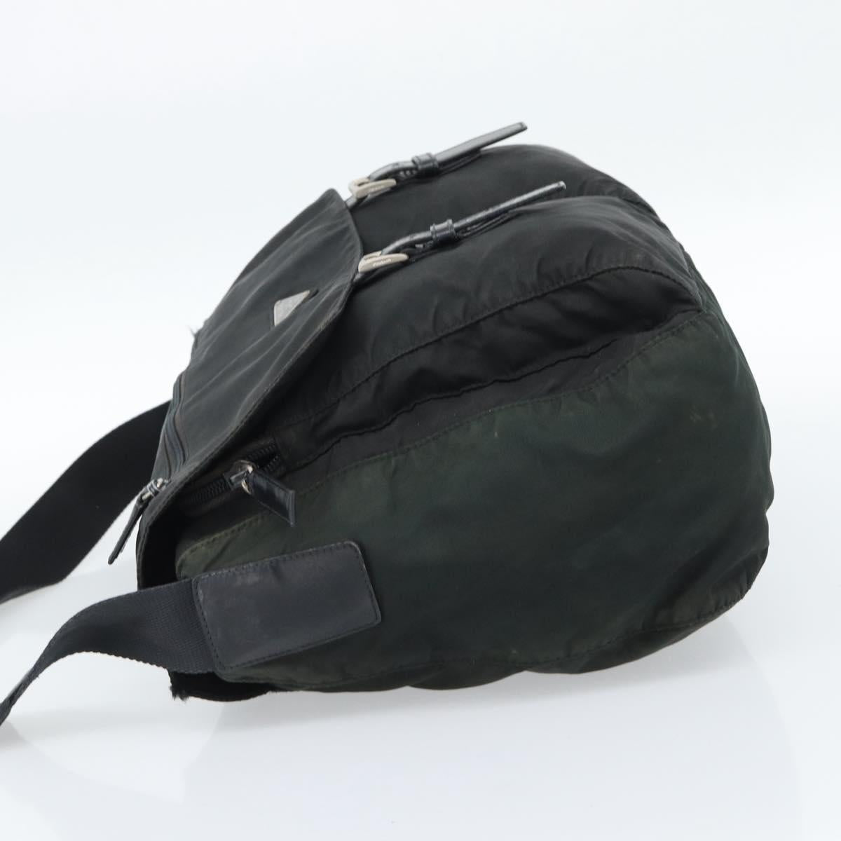 PRADA Shoulder Bag Nylon Black Silver Auth sw1204