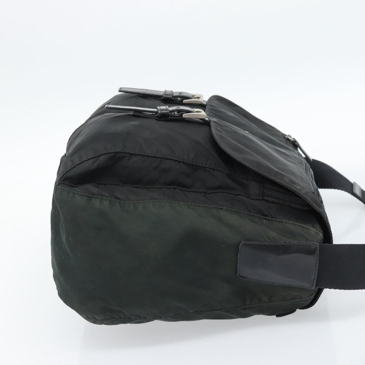 PRADA Shoulder Bag Nylon Black Silver Auth sw1204