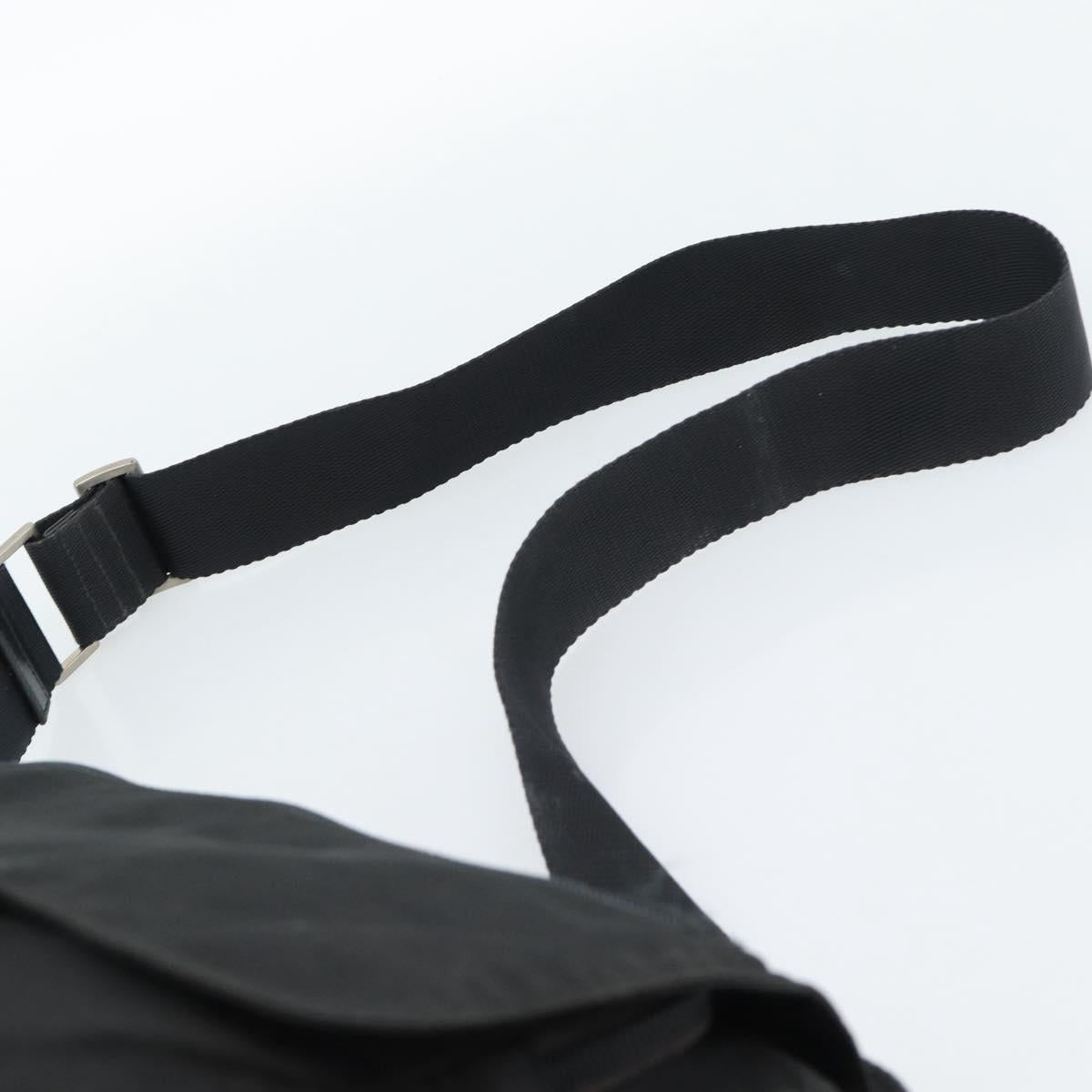 PRADA Shoulder Bag Nylon Black Silver Auth sw1204