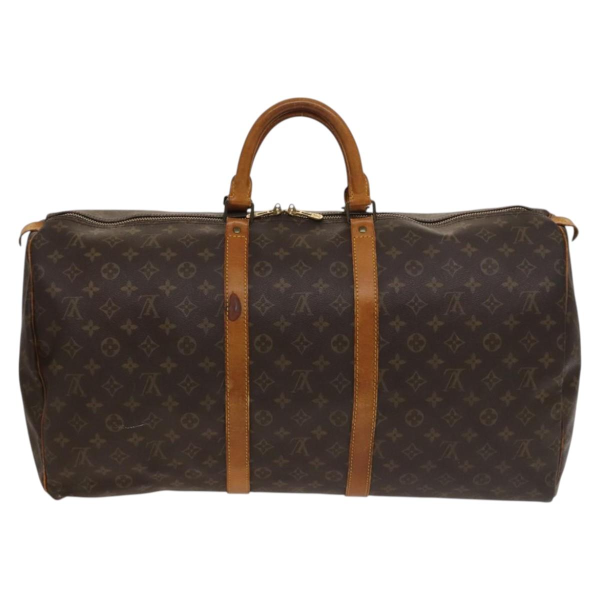 LOUIS VUITTON Monogram Keepall 55 Boston Bag M41424 LV Auth sw1207