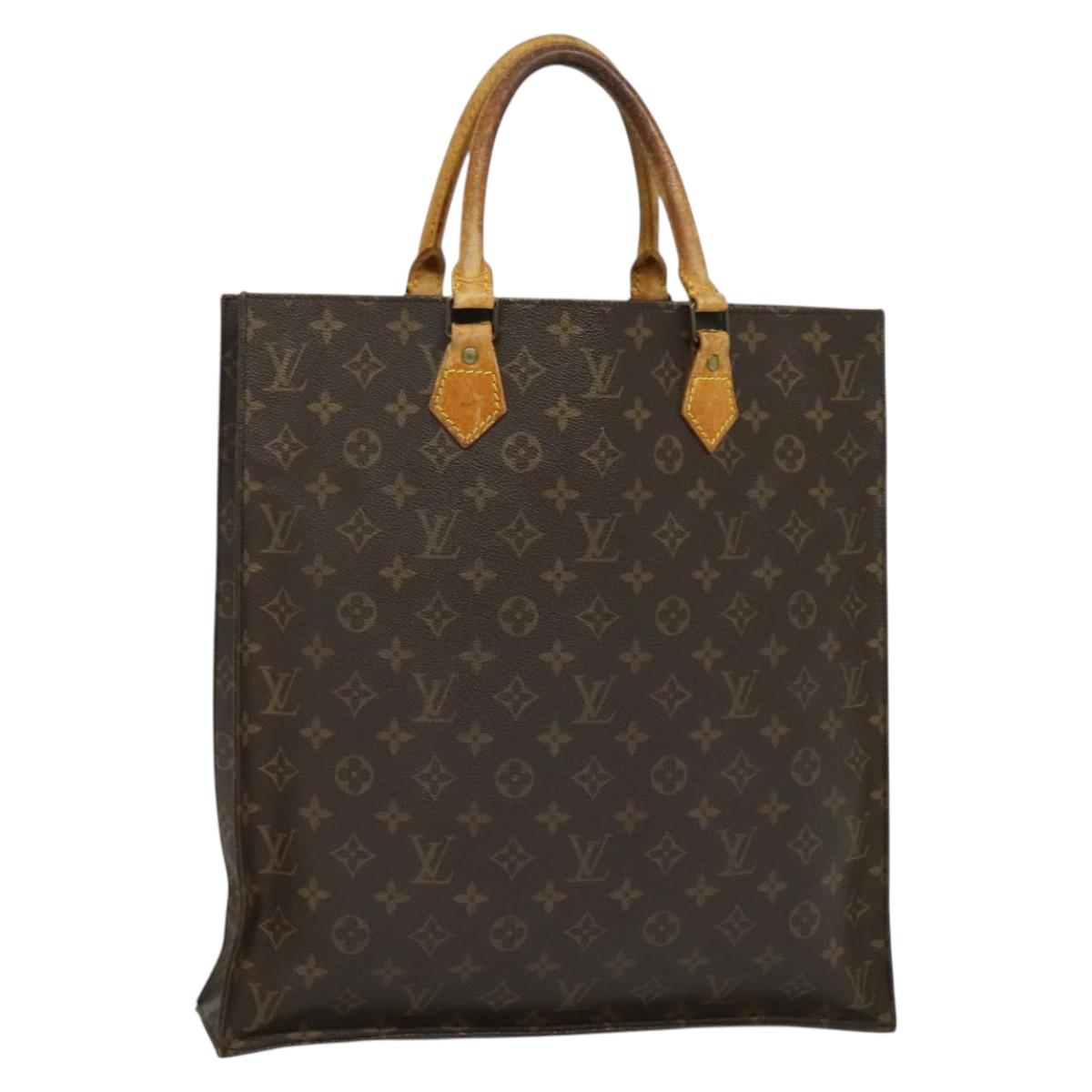 LOUIS VUITTON Monogram Sac Plat Hand Bag M51140 LV Auth sw1208