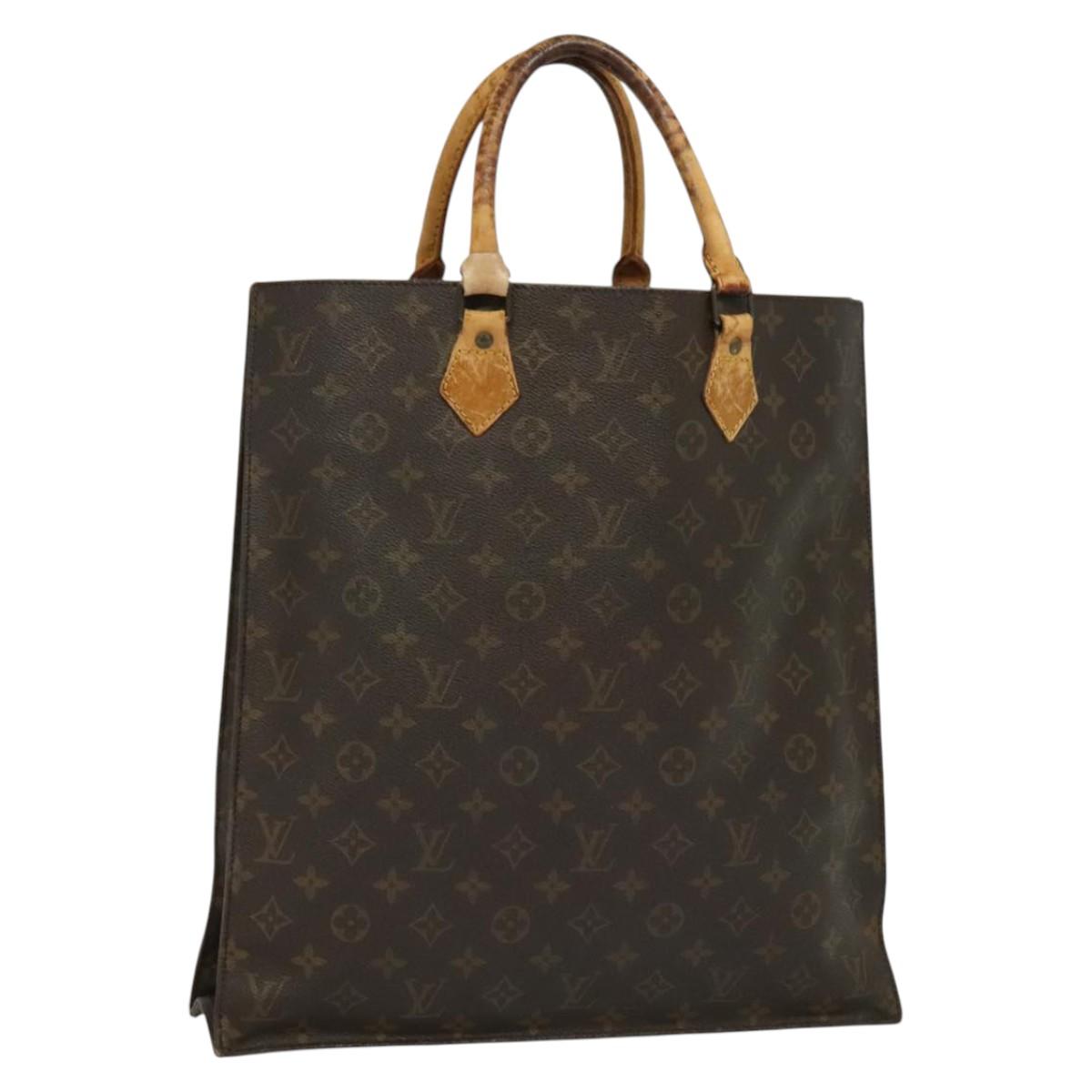 LOUIS VUITTON Monogram Sac Plat Hand Bag M51140 LV Auth sw1209