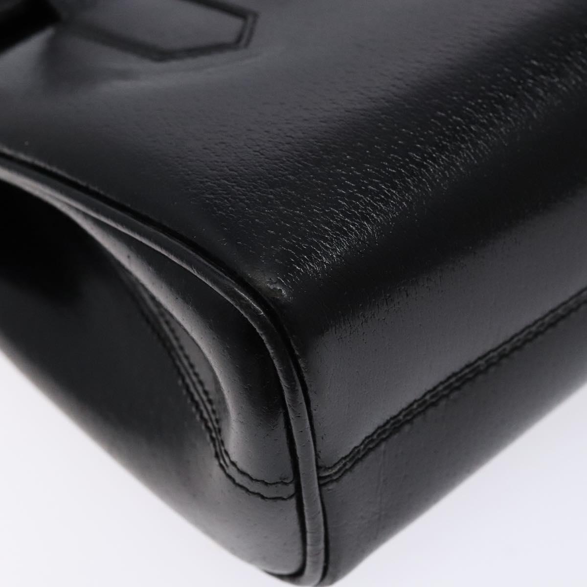 GUCCI Hand Bag Leather Black Gold 000 109 0098 Auth sw1220