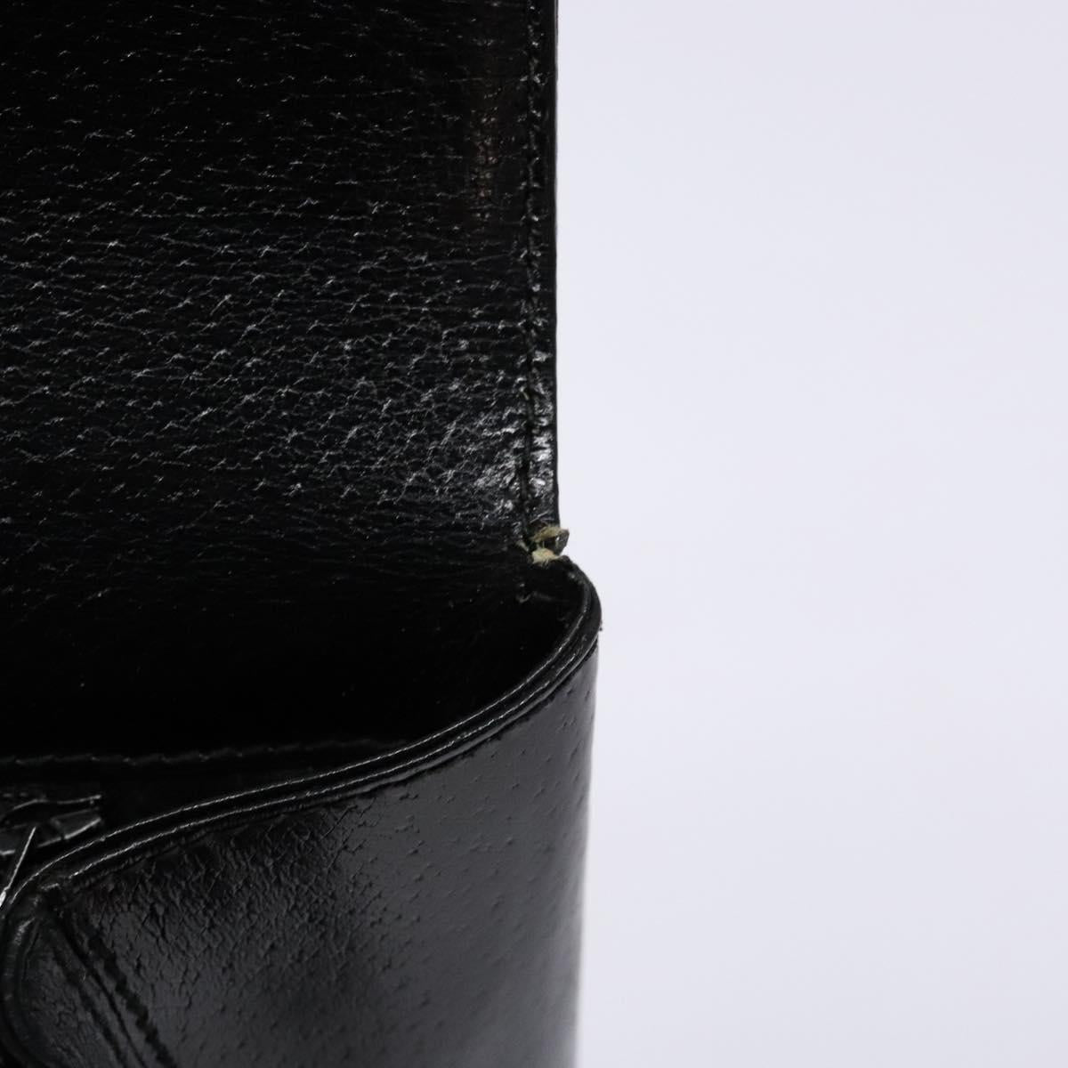 GUCCI Hand Bag Leather Black Gold 000 109 0098 Auth sw1220