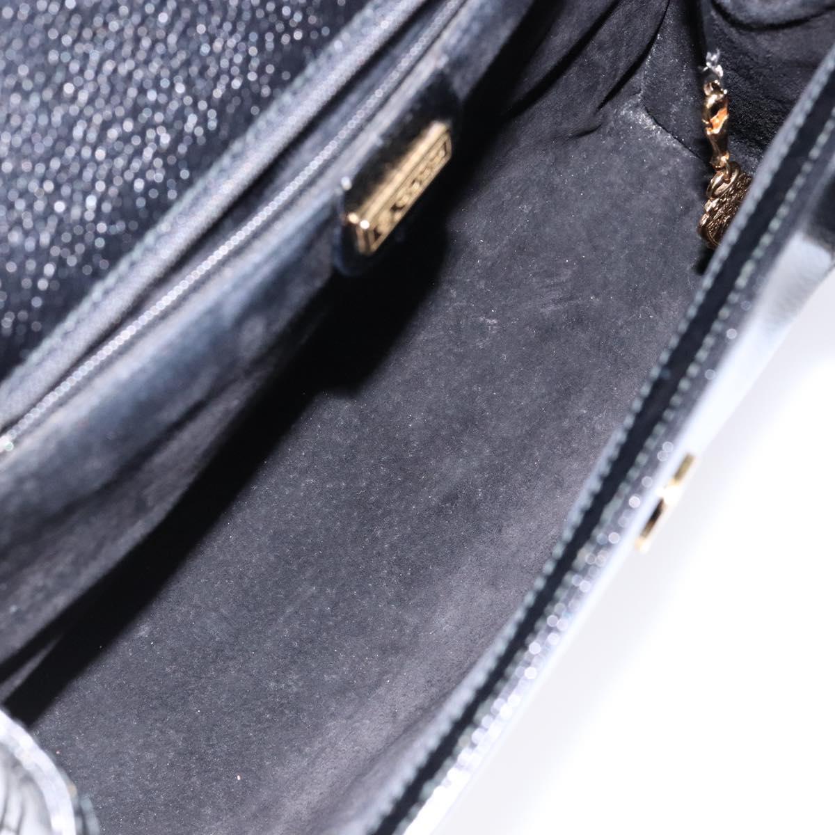 GUCCI Hand Bag Leather Black Gold 000 109 0098 Auth sw1220