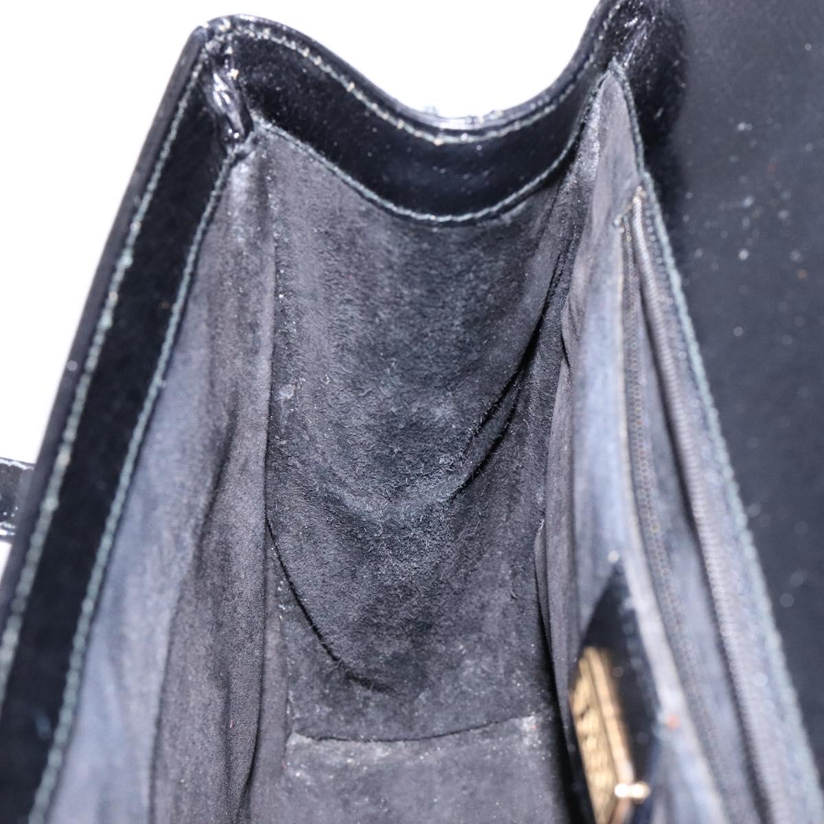 GUCCI Hand Bag Leather Black Gold 000 109 0098 Auth sw1220