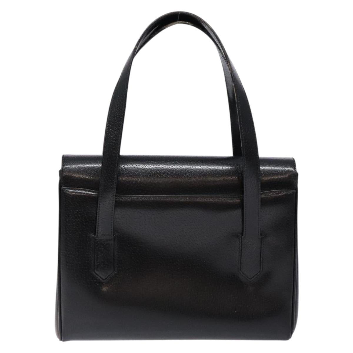 GUCCI Hand Bag Leather Black Gold 000 109 0098 Auth sw1220