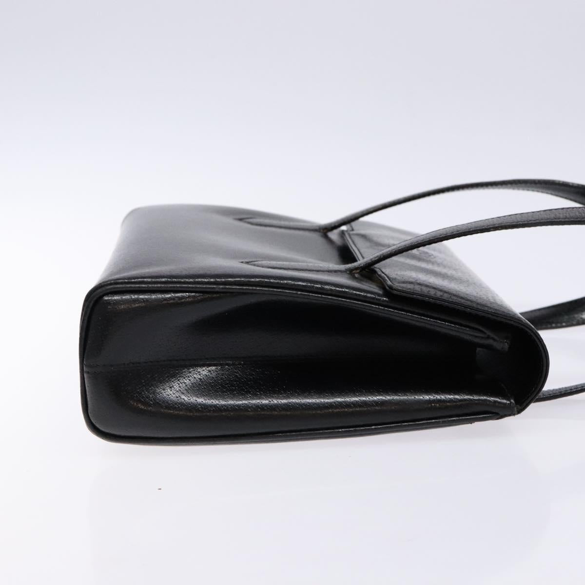 GUCCI Hand Bag Leather Black Gold 000 109 0098 Auth sw1220