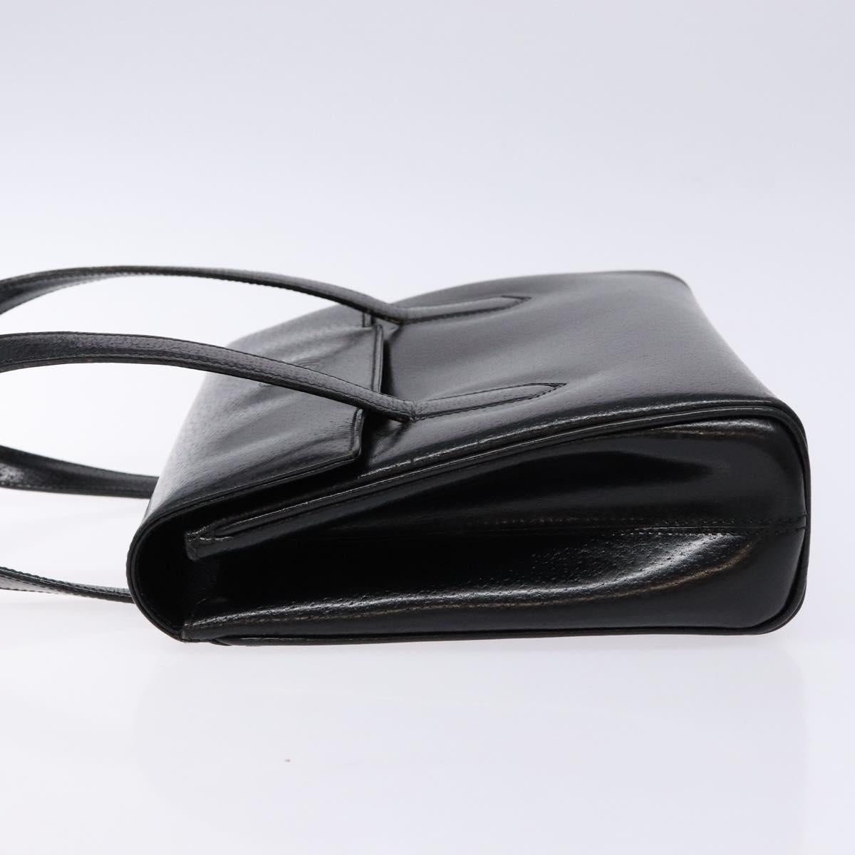 GUCCI Hand Bag Leather Black Gold 000 109 0098 Auth sw1220