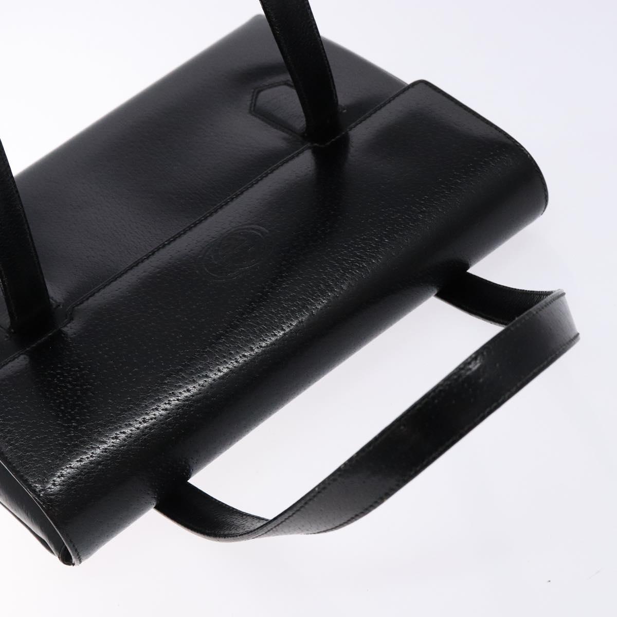 GUCCI Hand Bag Leather Black Gold 000 109 0098 Auth sw1220