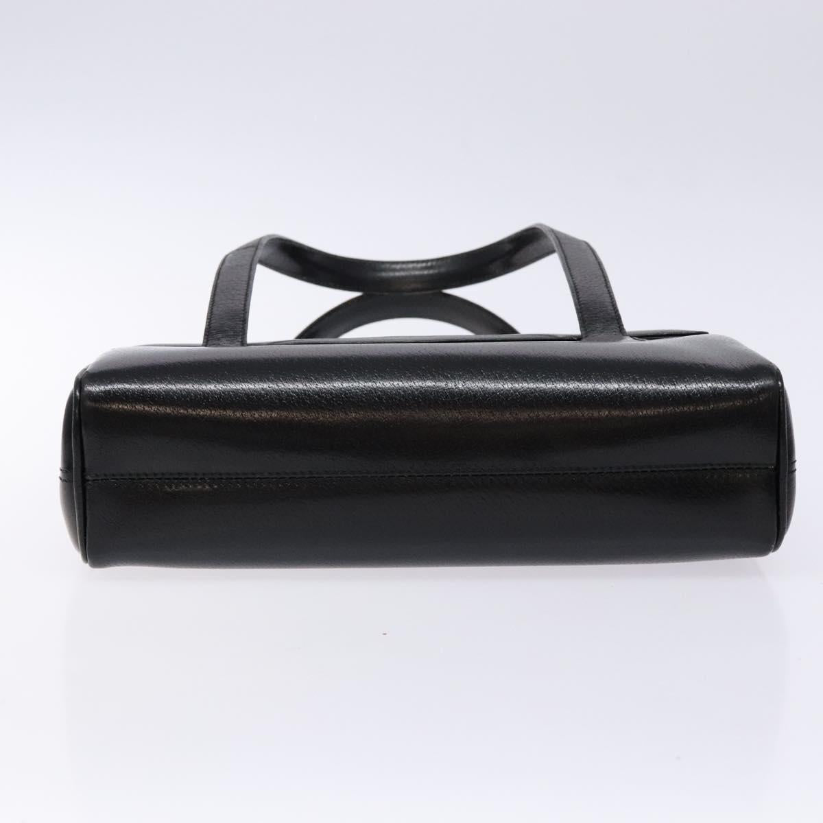 GUCCI Hand Bag Leather Black Gold 000 109 0098 Auth sw1220