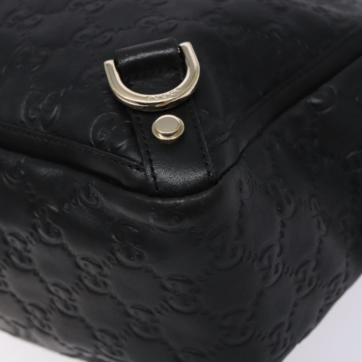 GUCCI GG Canvas Guccissima Tote Bag Leather Black Gold 141472 Auth sw1223