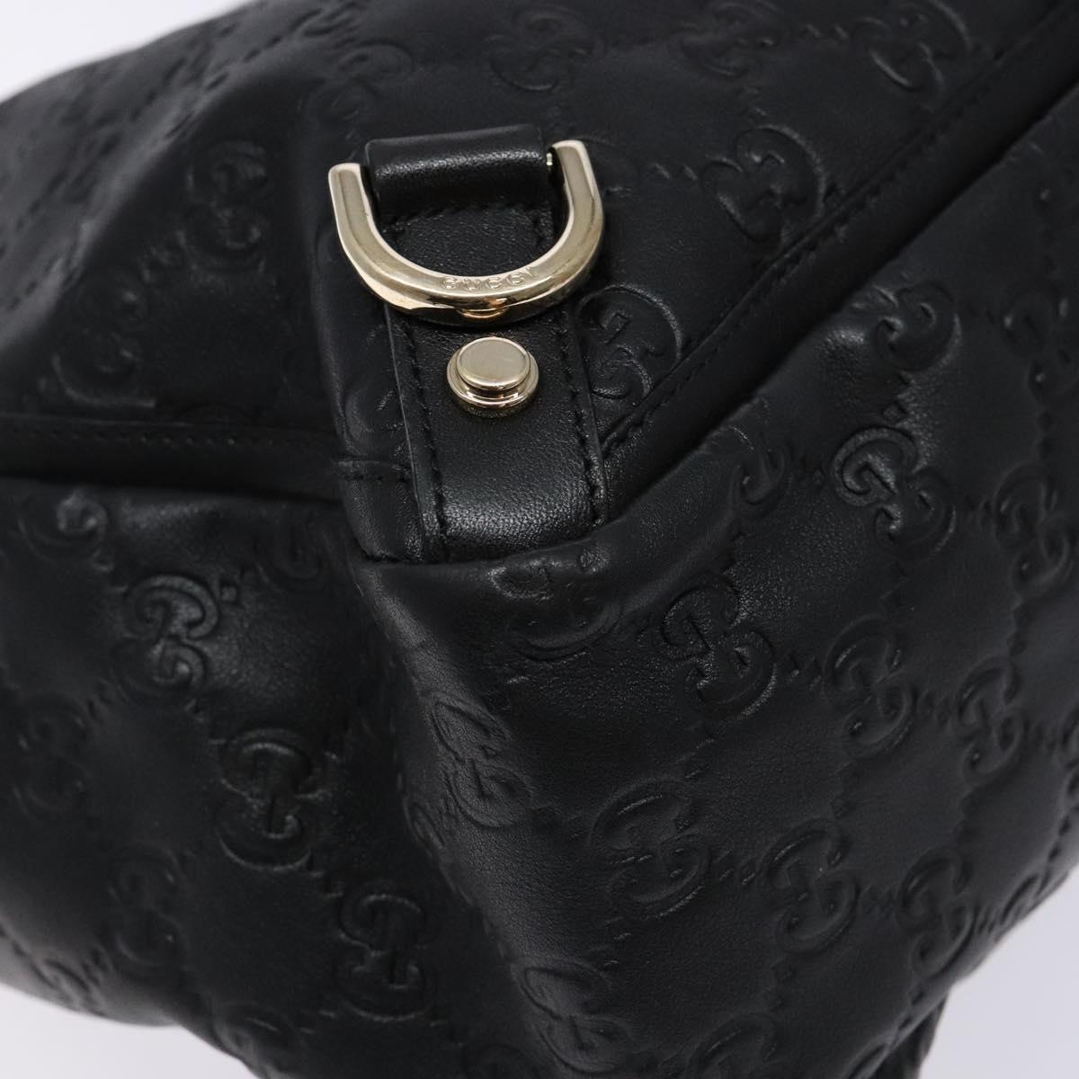 GUCCI GG Canvas Guccissima Tote Bag Leather Black Gold 141472 Auth sw1223