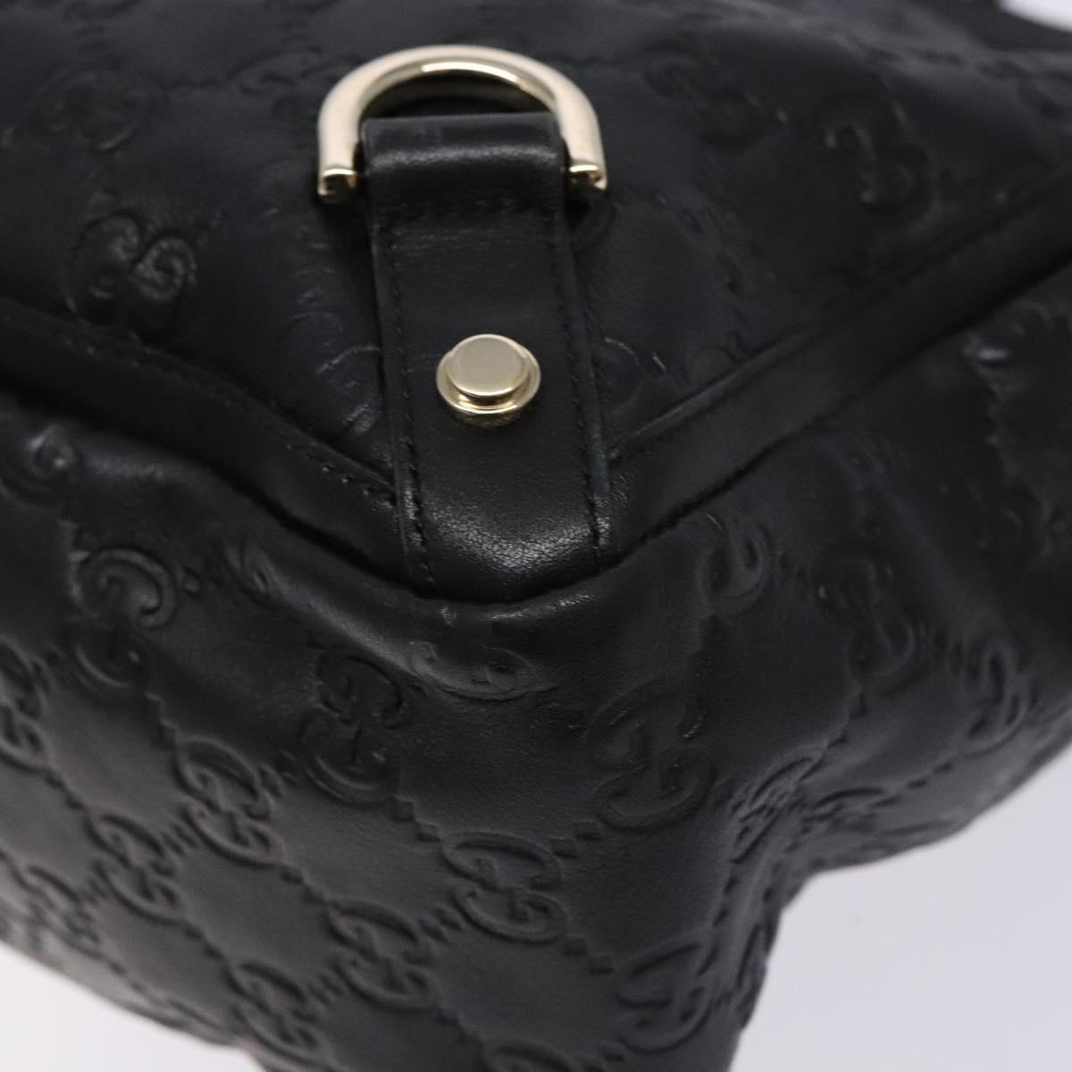 GUCCI GG Canvas Guccissima Tote Bag Leather Black Gold 141472 Auth sw1223