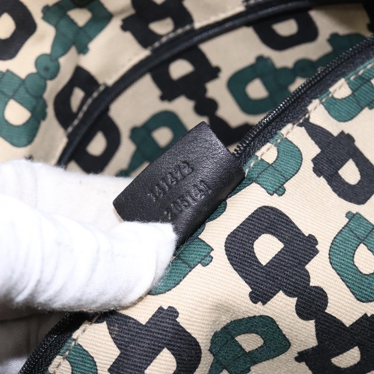 GUCCI GG Canvas Guccissima Tote Bag Leather Black Gold 141472 Auth sw1223