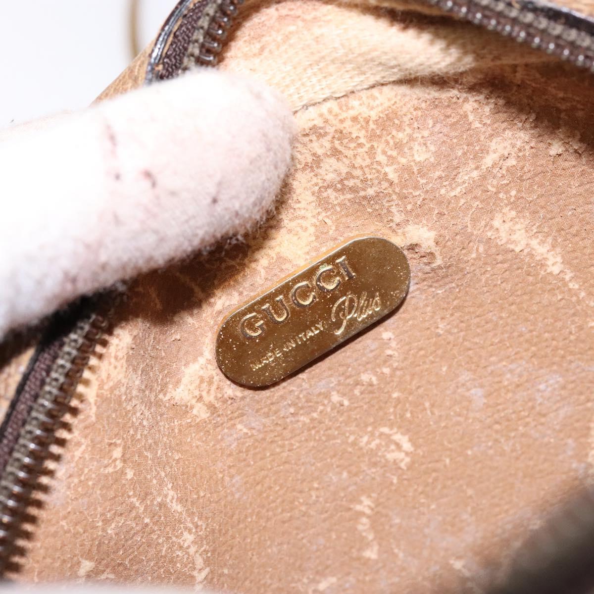 GUCCI GG Plus Supreme Shoulder Bag PVC Beige Auth sw1228