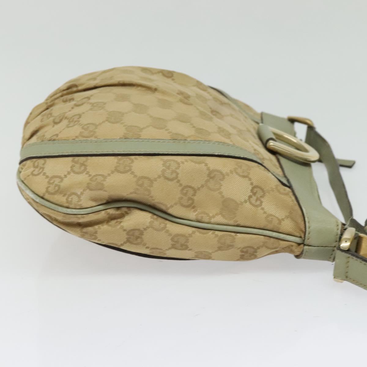 GUCCI GG Canvas Shoulder Bag Beige Gold 203257 Auth sw1229