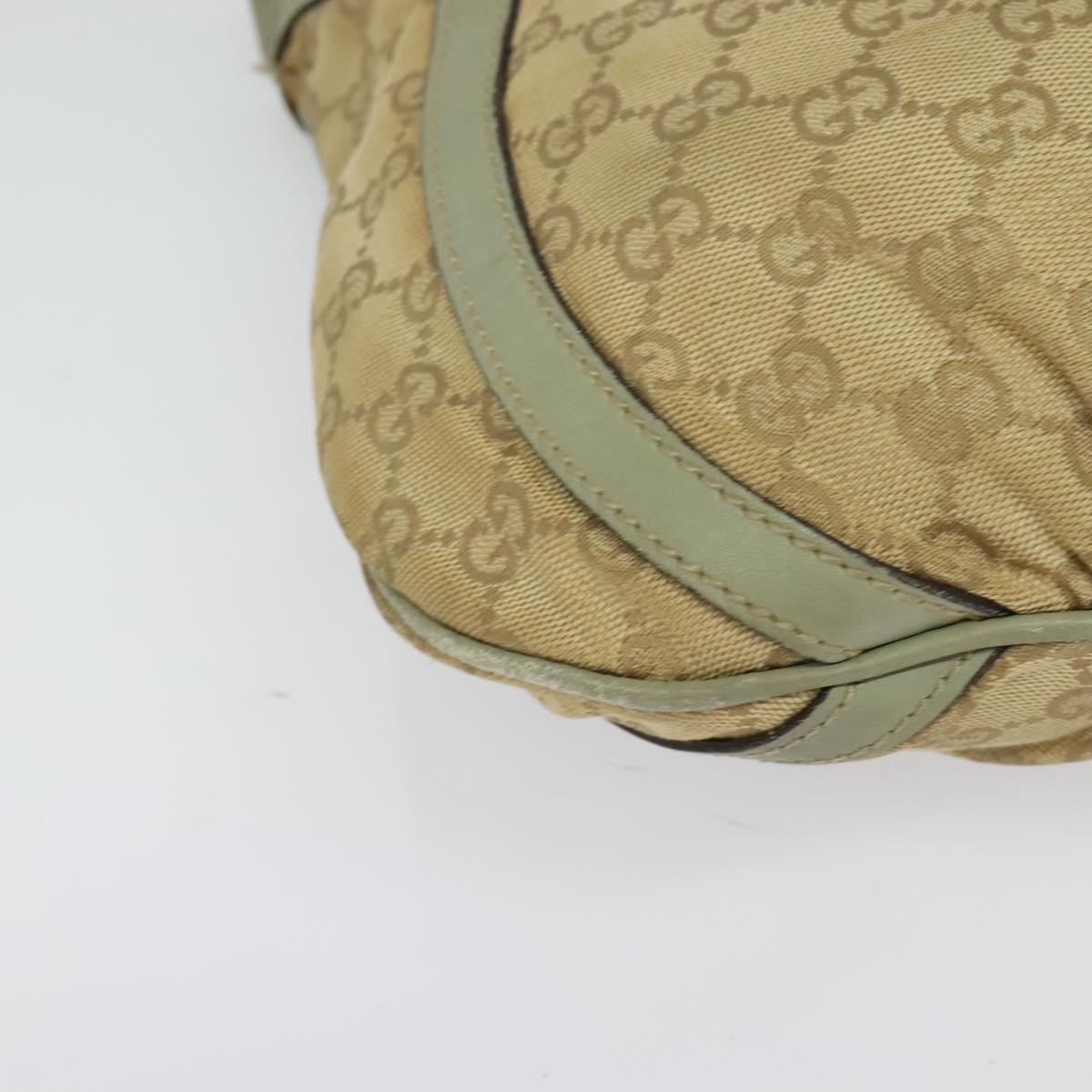 GUCCI GG Canvas Shoulder Bag Beige Gold 203257 Auth sw1229