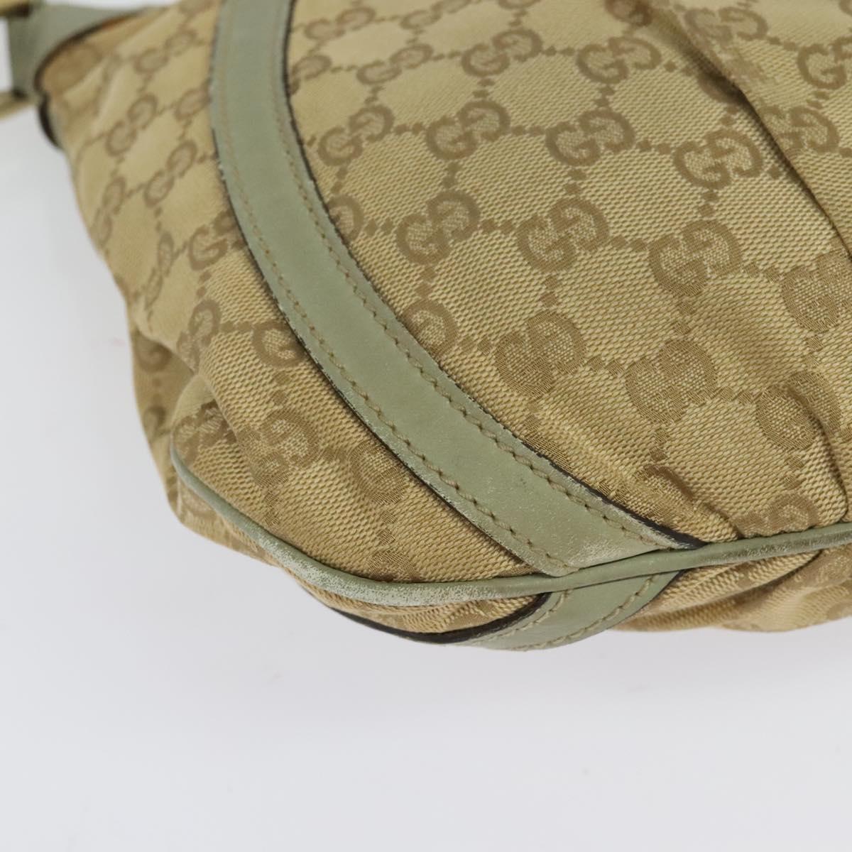 GUCCI GG Canvas Shoulder Bag Beige Gold 203257 Auth sw1229