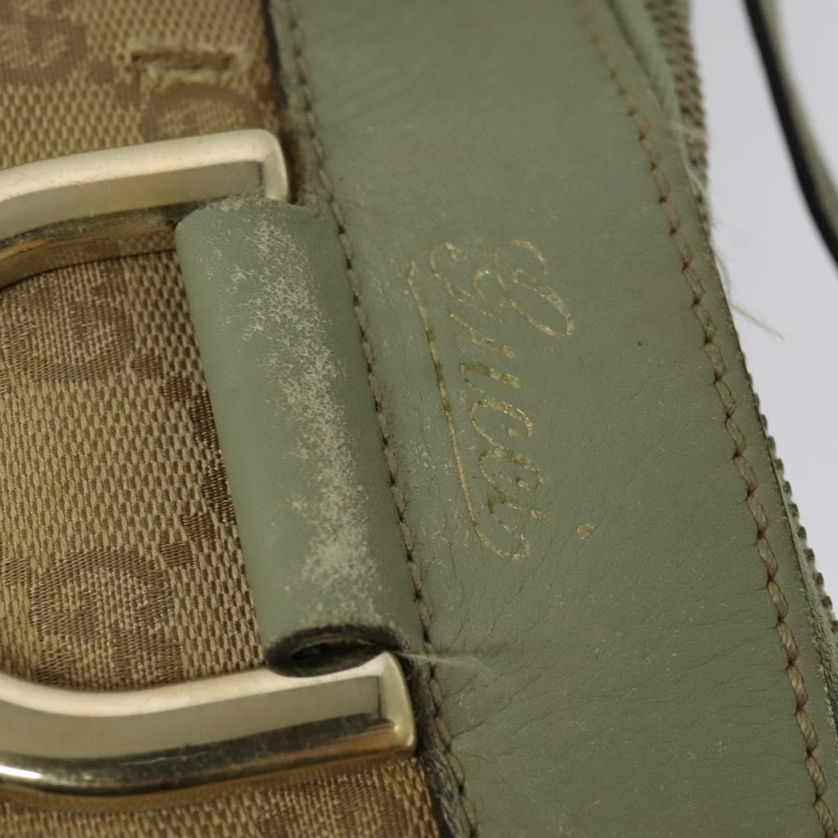 GUCCI GG Canvas Shoulder Bag Beige Gold 203257 Auth sw1229