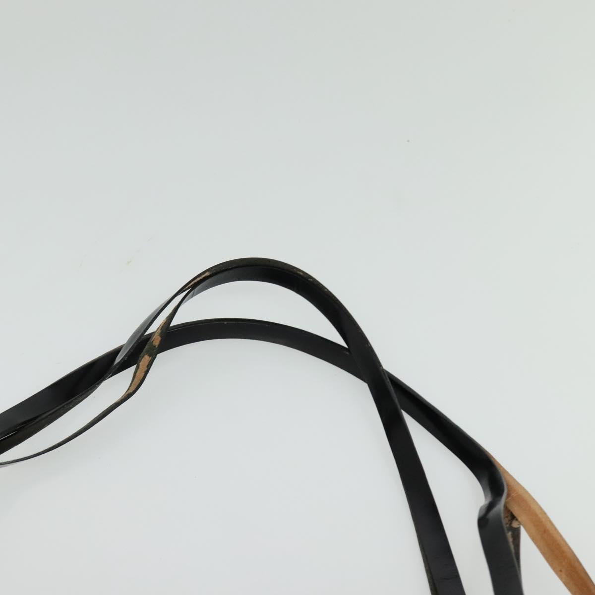 GUCCI Shoulder Bag Patent leather Black Silver Auth sw1231