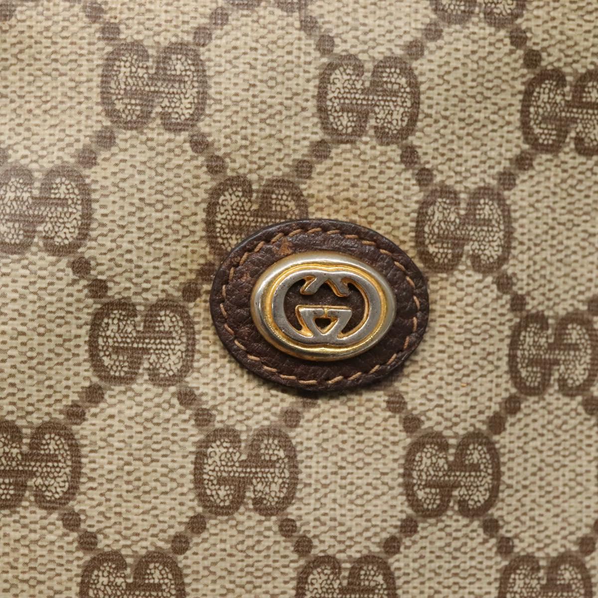 GUCCI GG Supreme Clutch Bag PVC Beige Gold 97 01 029 Auth sw1232