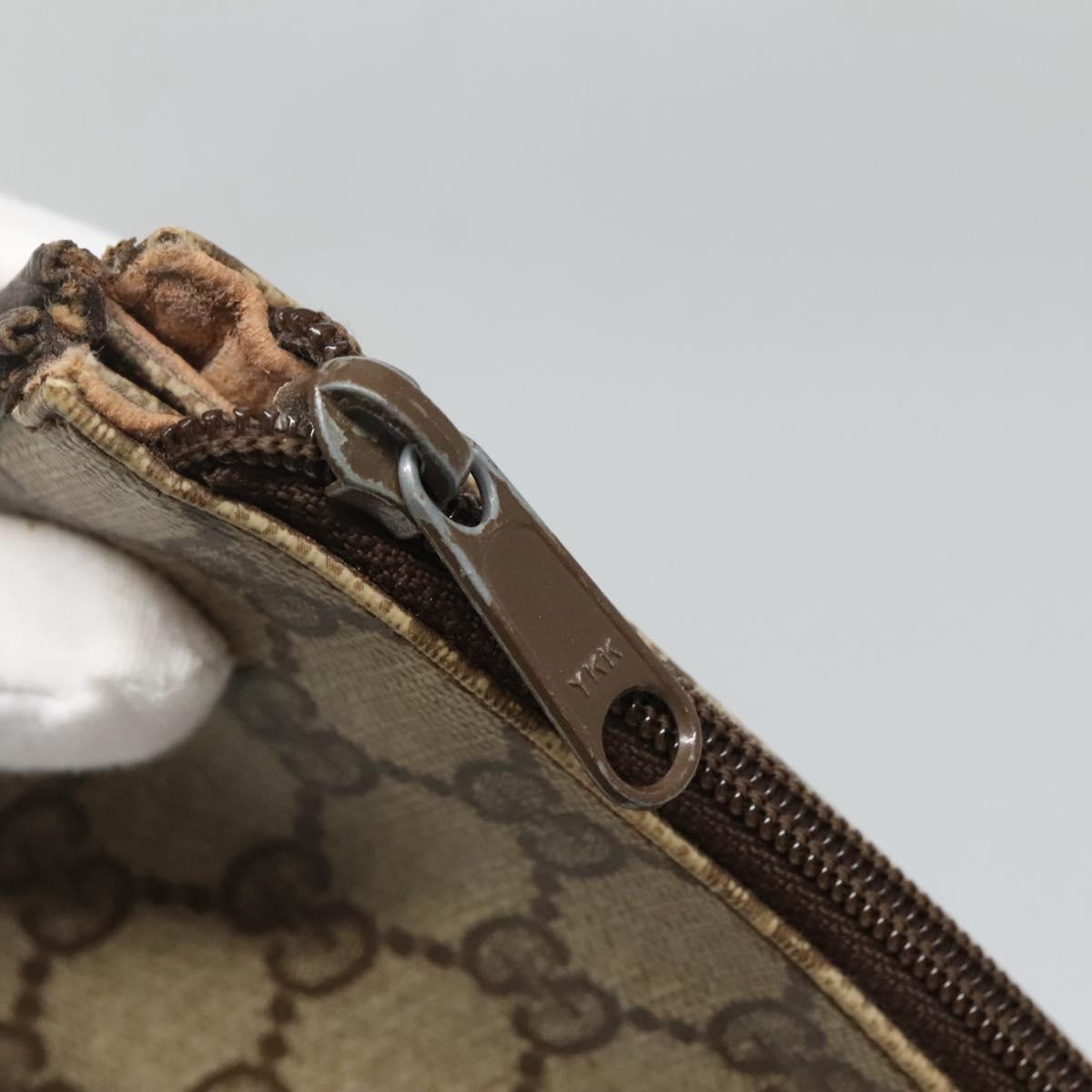 GUCCI GG Supreme Clutch Bag PVC Beige Gold 97 01 029 Auth sw1232
