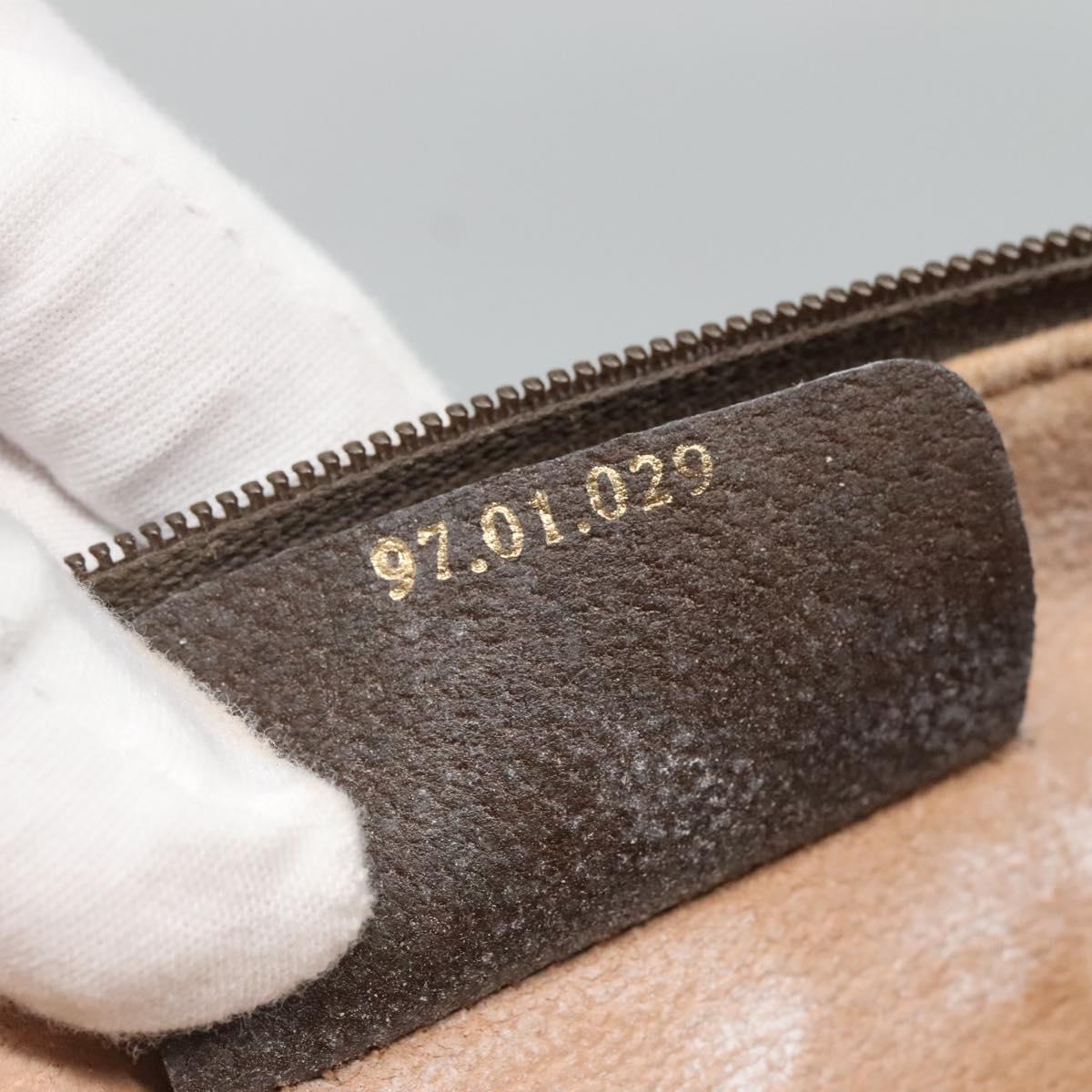 GUCCI GG Supreme Clutch Bag PVC Beige Gold 97 01 029 Auth sw1232