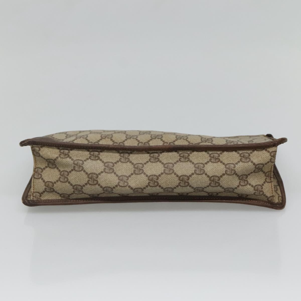 GUCCI GG Supreme Clutch Bag PVC Beige Gold 97 01 029 Auth sw1232