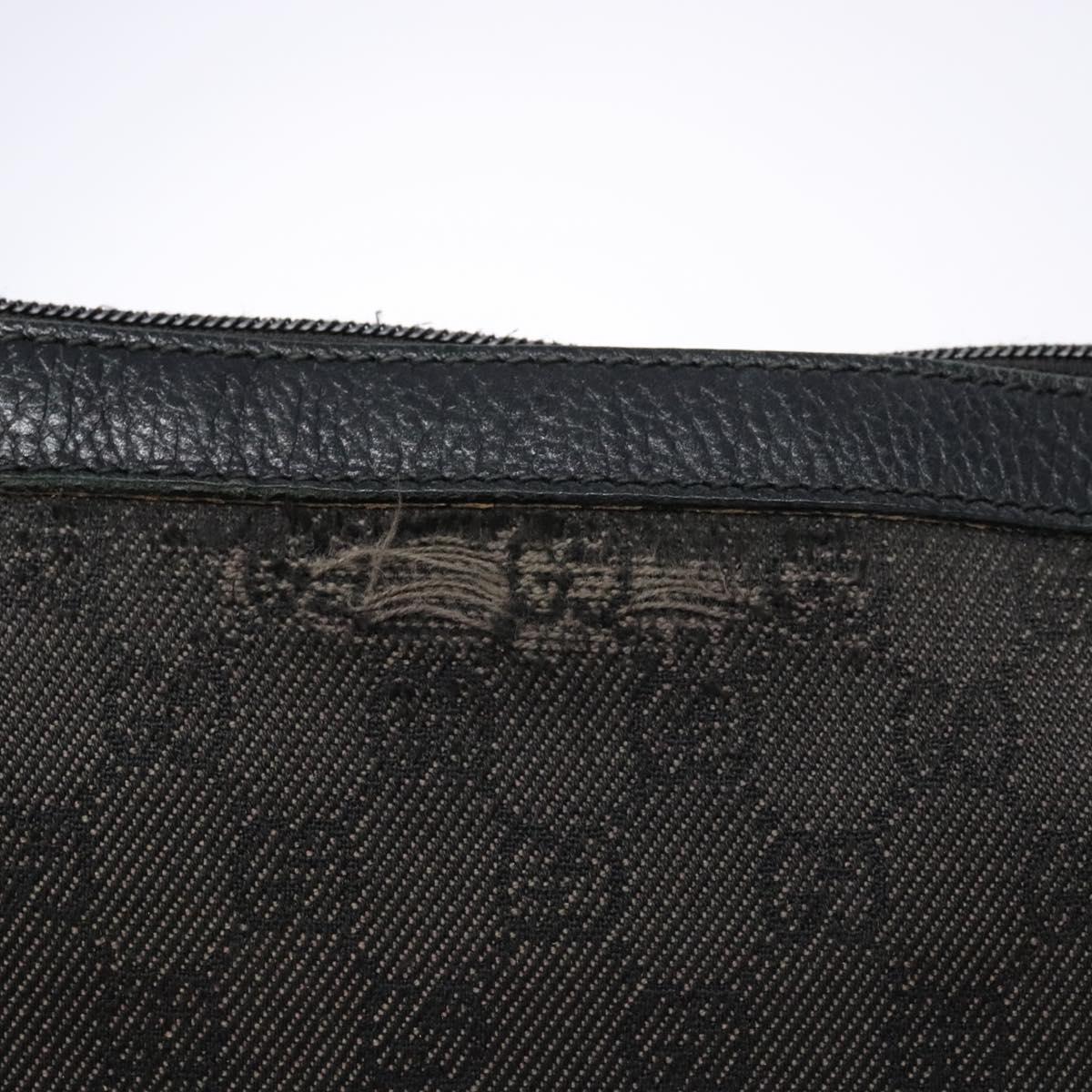 GUCCI GG Canvas Shoulder Bag Black Silver 272380 Auth sw1237