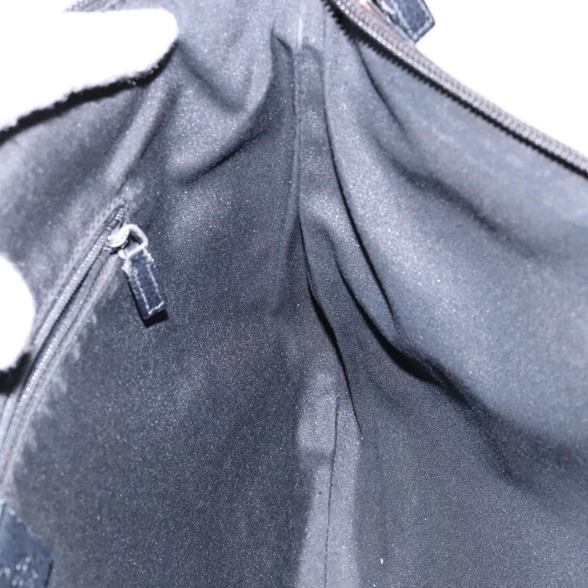 GUCCI GG Canvas Shoulder Bag Black Silver 272380 Auth sw1237