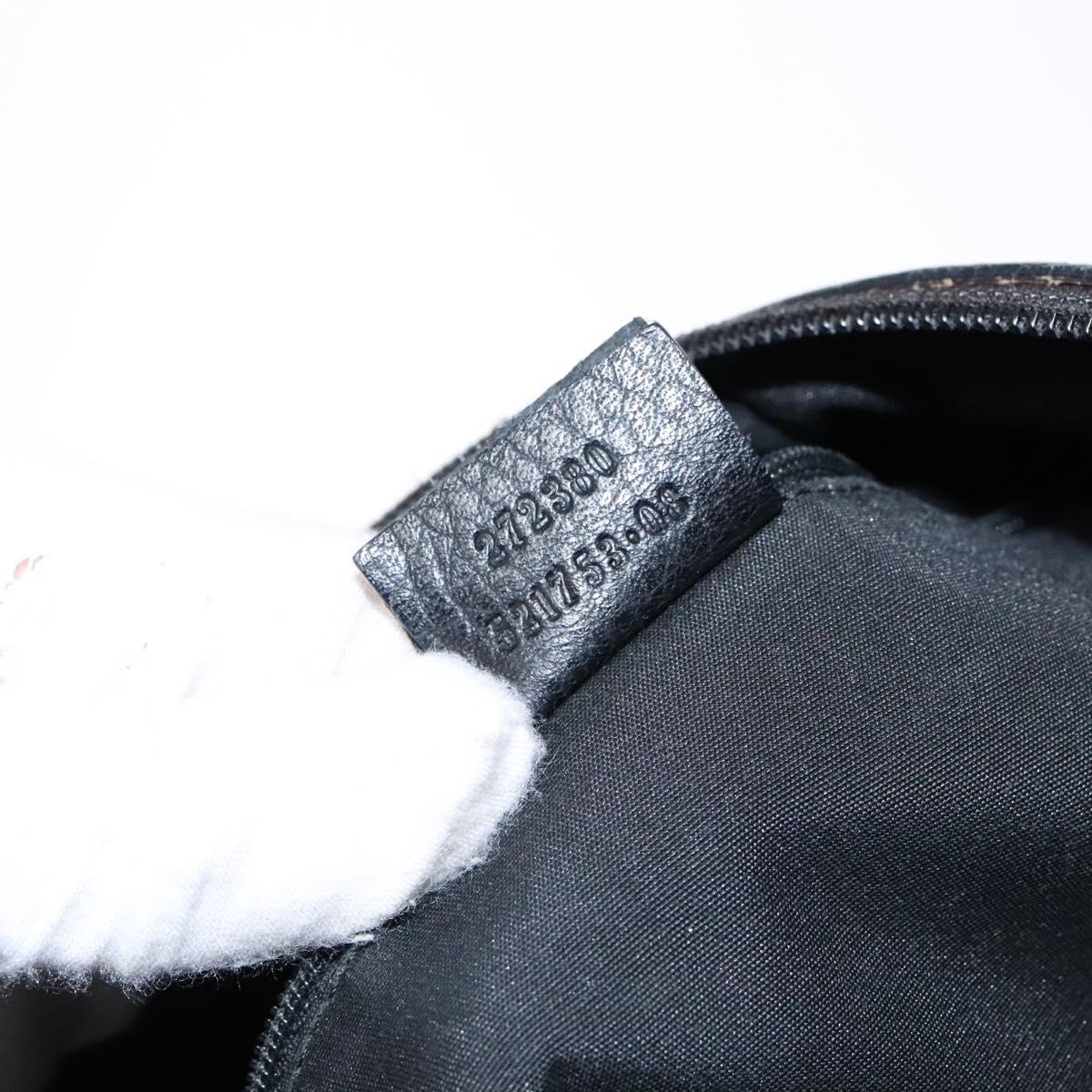 GUCCI GG Canvas Shoulder Bag Black Silver 272380 Auth sw1237