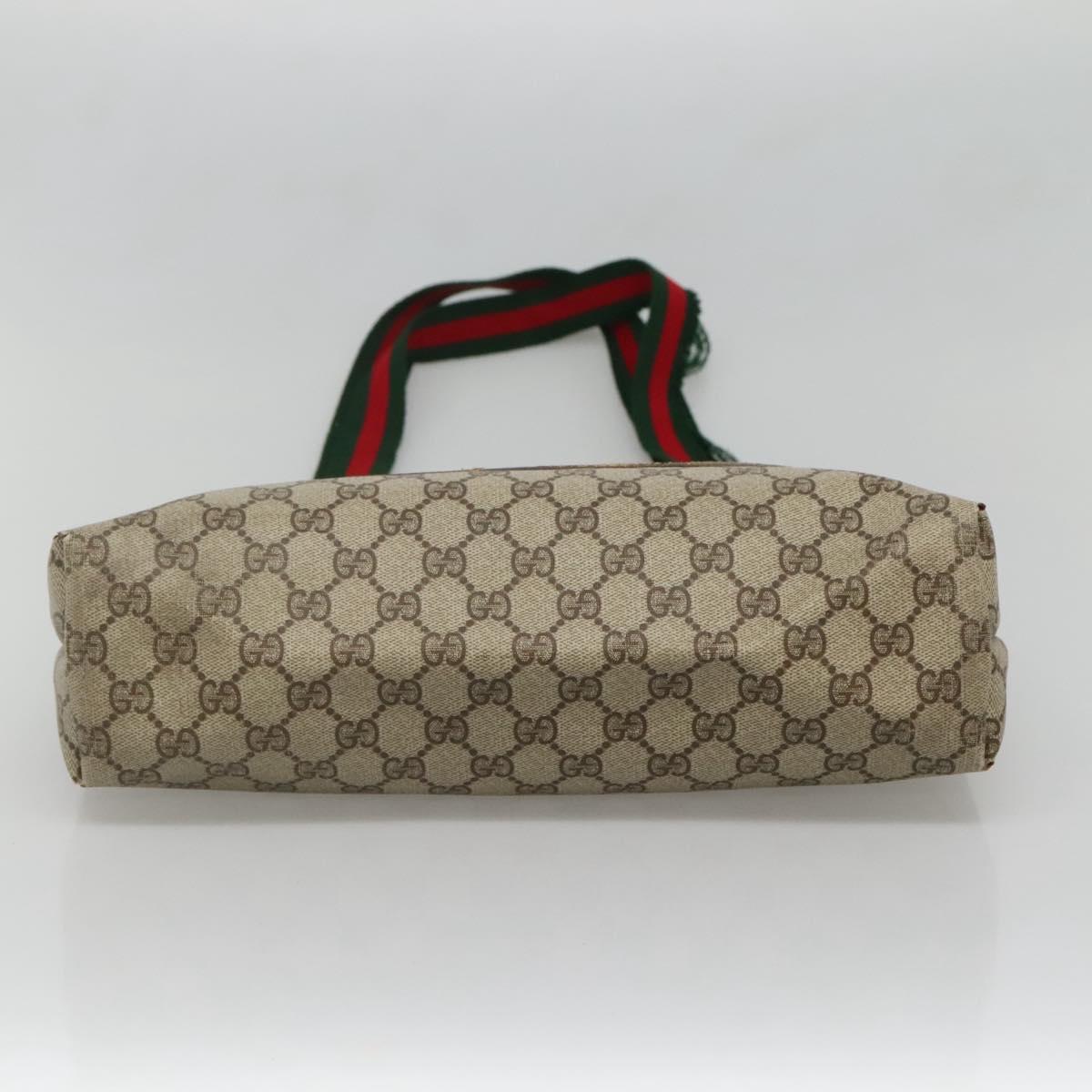 GUCCI GG Supreme Web Sherry Line Tote Bag PVC Beige Gold 39 02 003 Auth sw1238