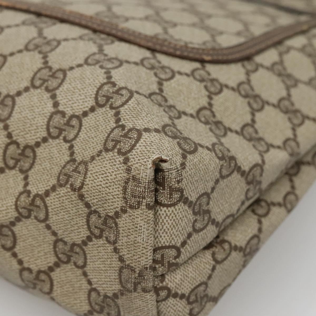 GUCCI GG Supreme Web Sherry Line Tote Bag PVC Beige Gold 39 02 003 Auth sw1238