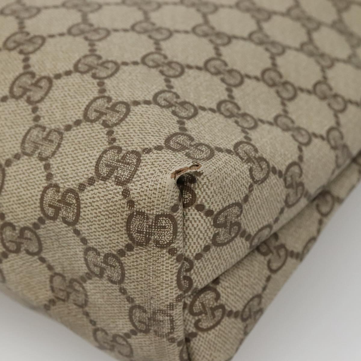 GUCCI GG Supreme Web Sherry Line Tote Bag PVC Beige Gold 39 02 003 Auth sw1238