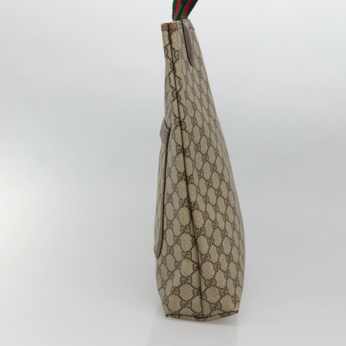 GUCCI GG Supreme Web Sherry Line Tote Bag PVC Beige Gold 39 02 003 Auth sw1238