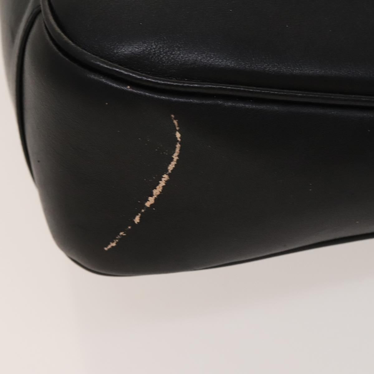 GUCCI Bamboo Hand Bag Leather 2way Black Gold 001 1638 Auth sw1242